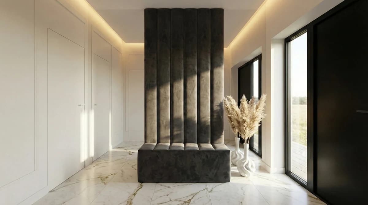 Panele ścienne tapicerowane velvet — realizacja 3homes.pl, Trójmiasto